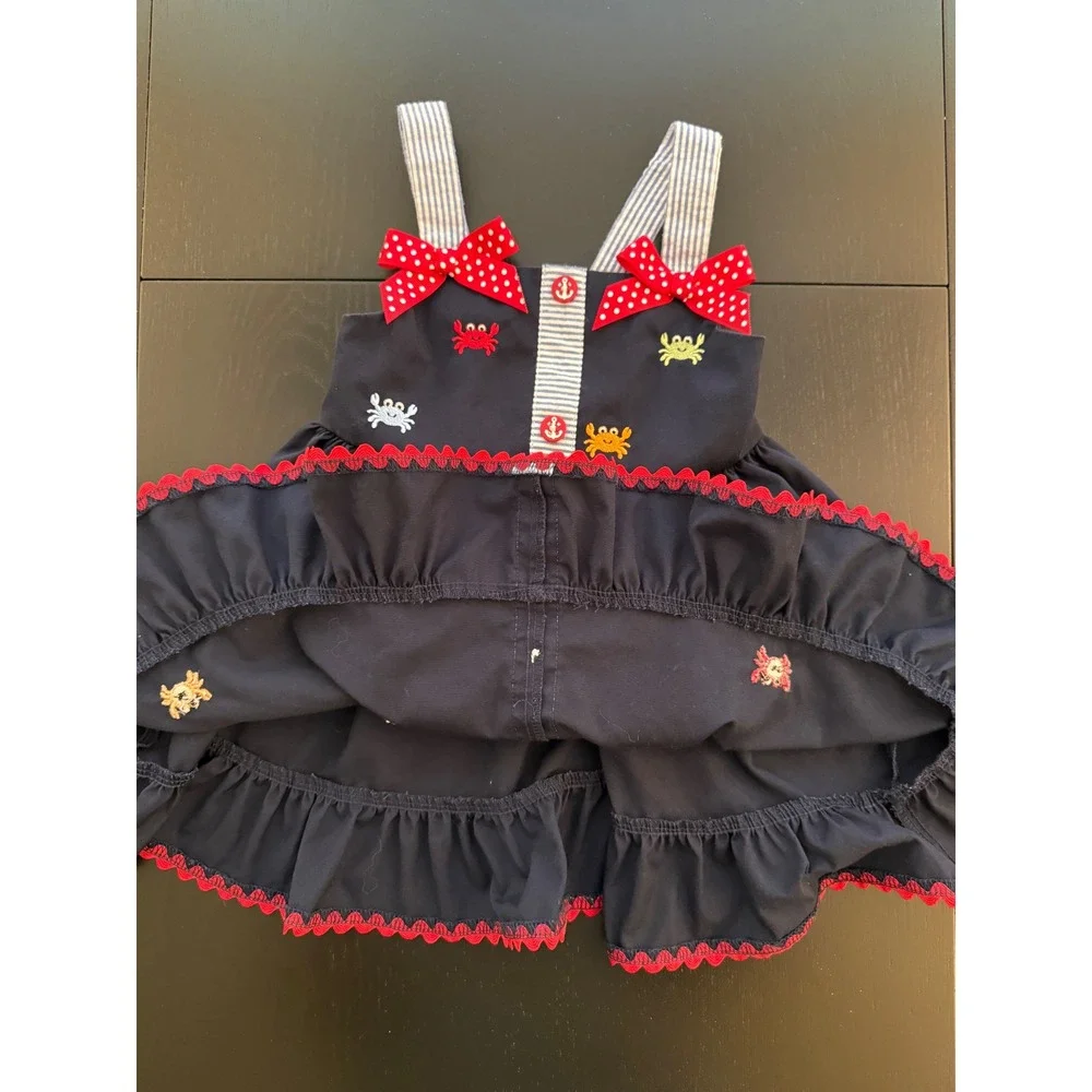 Goodlad Girls Crab Sundress Size 2T Toddler‎ Girls Navy Embroidered Sleeveless